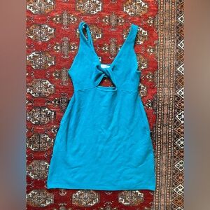 Free People Beach Teal ribbed tank top dress sz XL